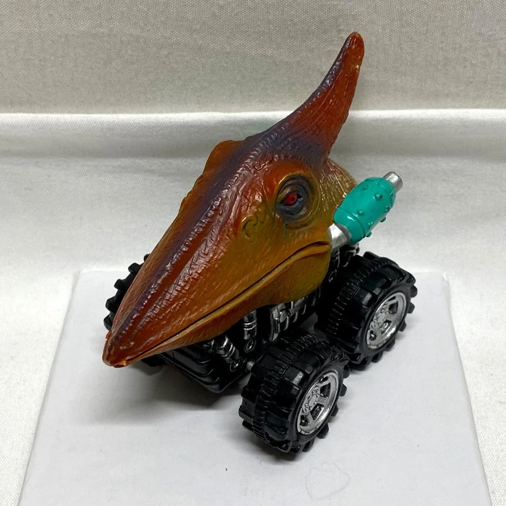 Pterodactyl Dinosaur Head Push & Go Brown Red 3 3/8
